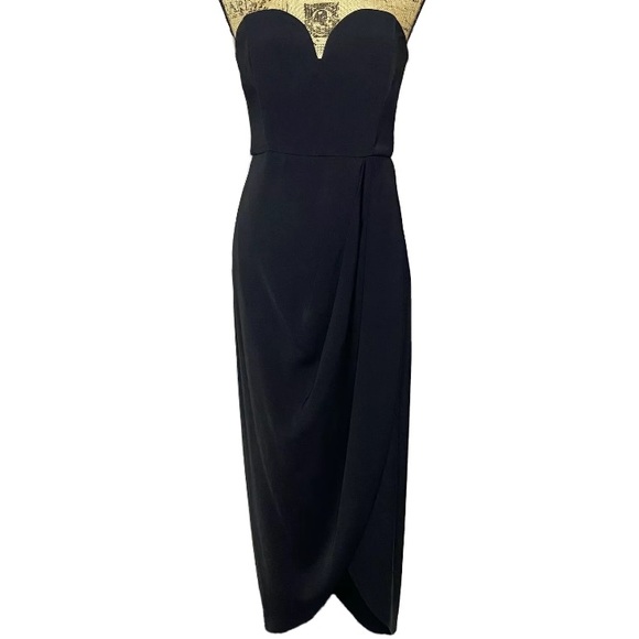 Shona Joy Dresses & Skirts - Shona Joy Black Strapless Draped Tulip Sweetheart Dress